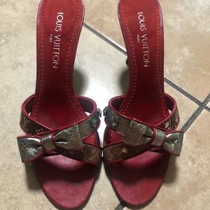 Louis Vuitton Satin Cherry Kitten Heel